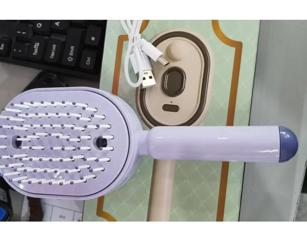 Electric Airbag Massage Comb with Essential Oil Atomization - Anti-Static Hair Brush for Enhanced Styling and Care