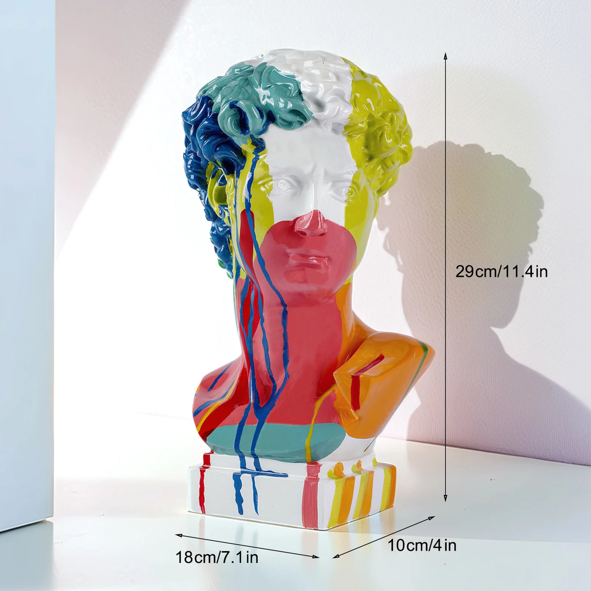 Modern Abstract David Head Bust Sculpture - Elegant European Home Decor Resin Statue for Artistic Touch