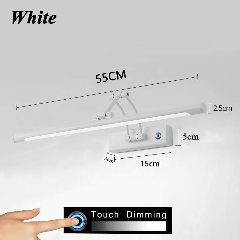 QUASHION LED Metal Foldable Bathroom Mirror Wall Lamp - Modern Nordic Sconce Lighting Fixture for Dressing Tables
