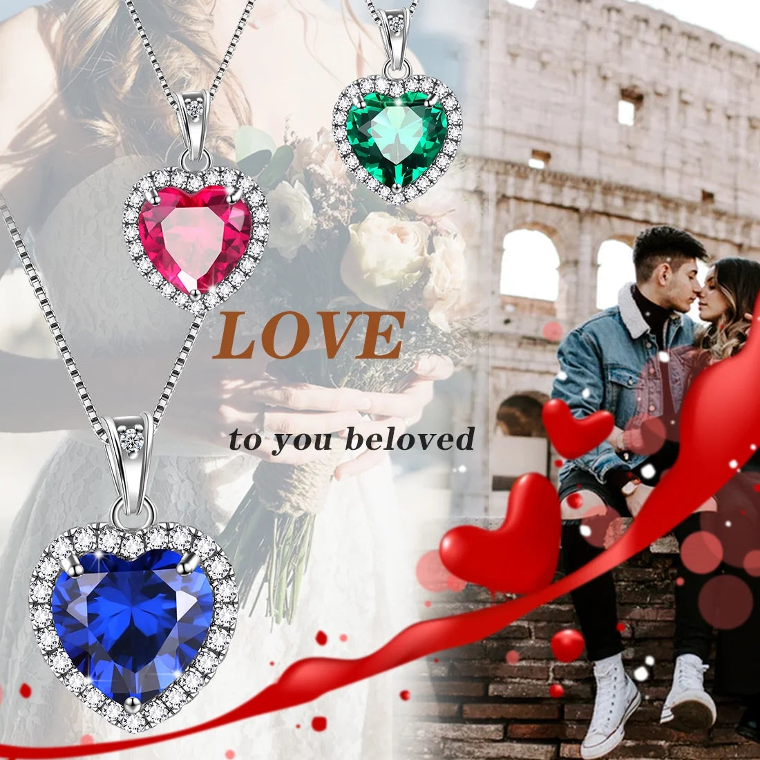 Emerald Heart Pendant Necklace in 925 Sterling Silver - May Birthstone Jewelry Gift for Birthdays and Mother's Day