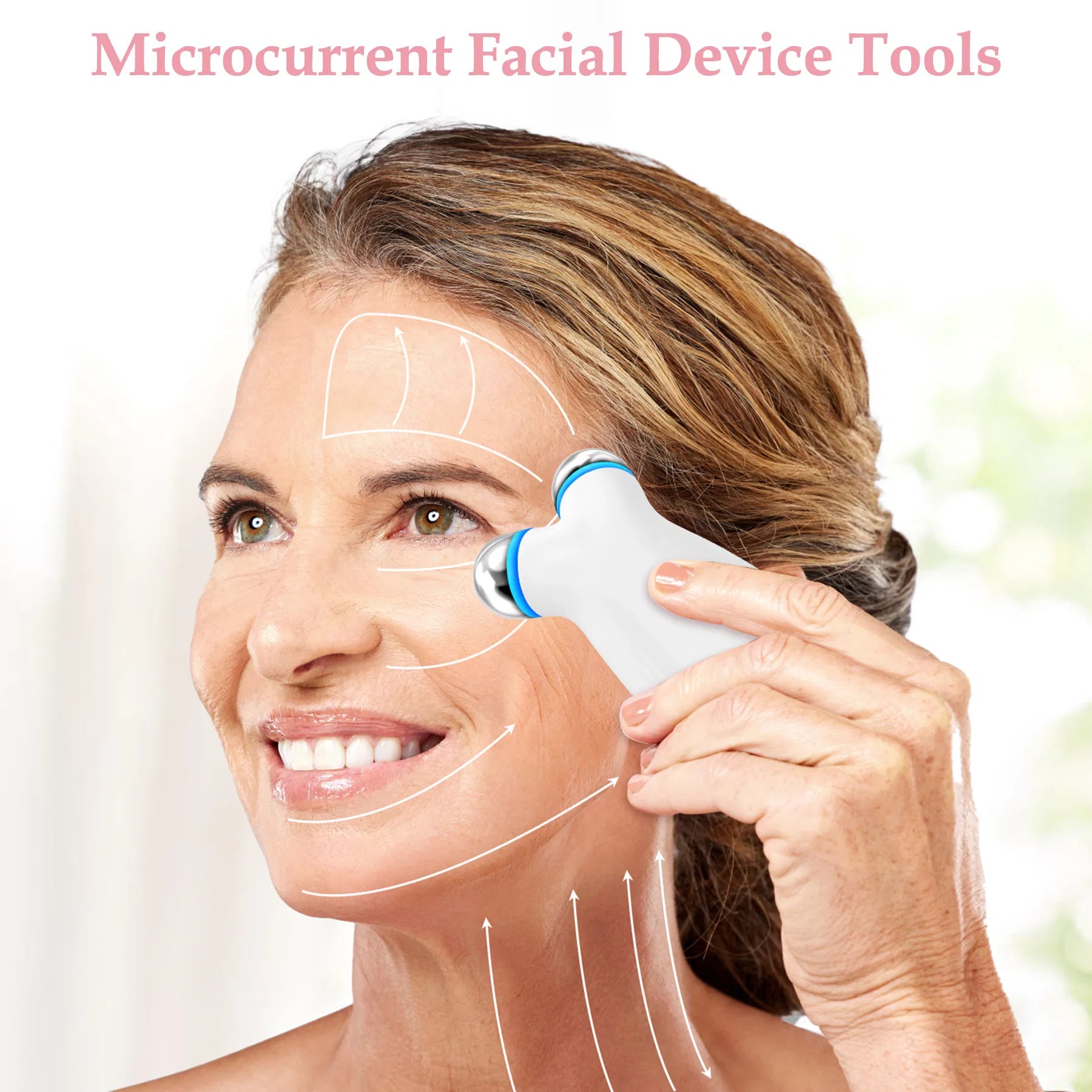 Rejuvenate Your Skin: Microcurrent Facial Device for Anti-Aging & Enhanced Skincare Absorption - White