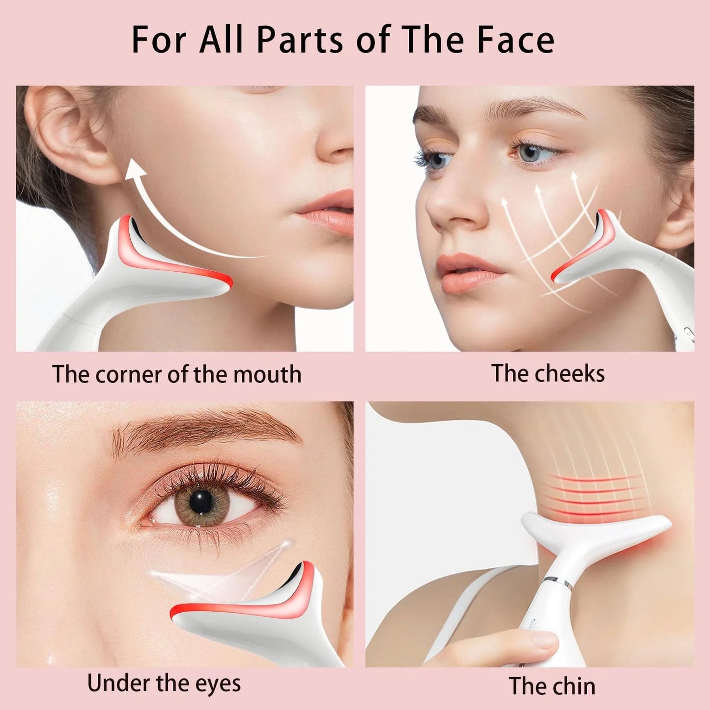3-in-1 Portable Neck and Face Beauty Device for Advanced Skin Care: Facial Massager with Sculpting, Vibration, Thermal, and Microcurrent Treatments