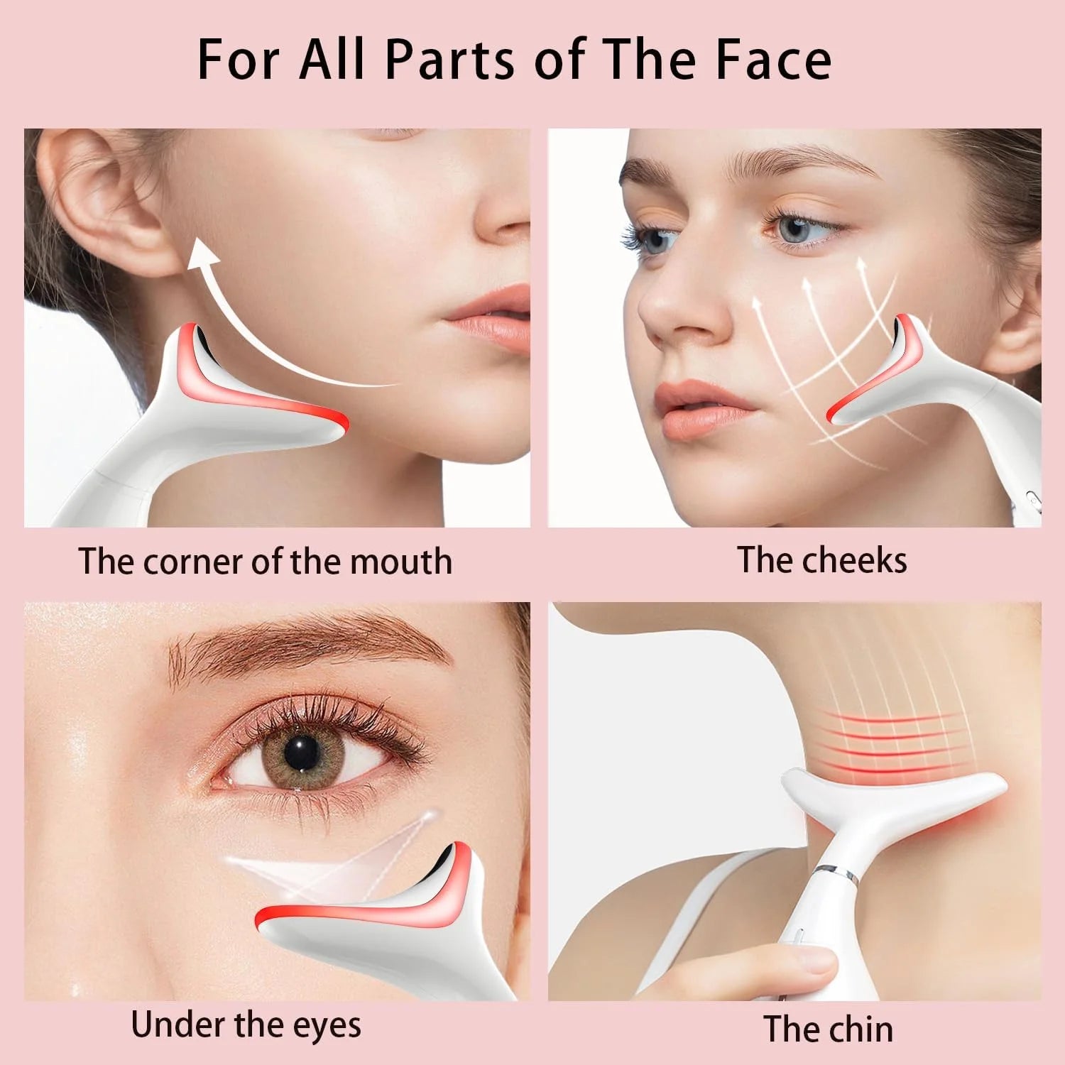 3-in-1 Portable Neck and Face Beauty Device for Advanced Skin Care: Facial Massager with Sculpting, Vibration, Thermal, and Microcurrent Treatments