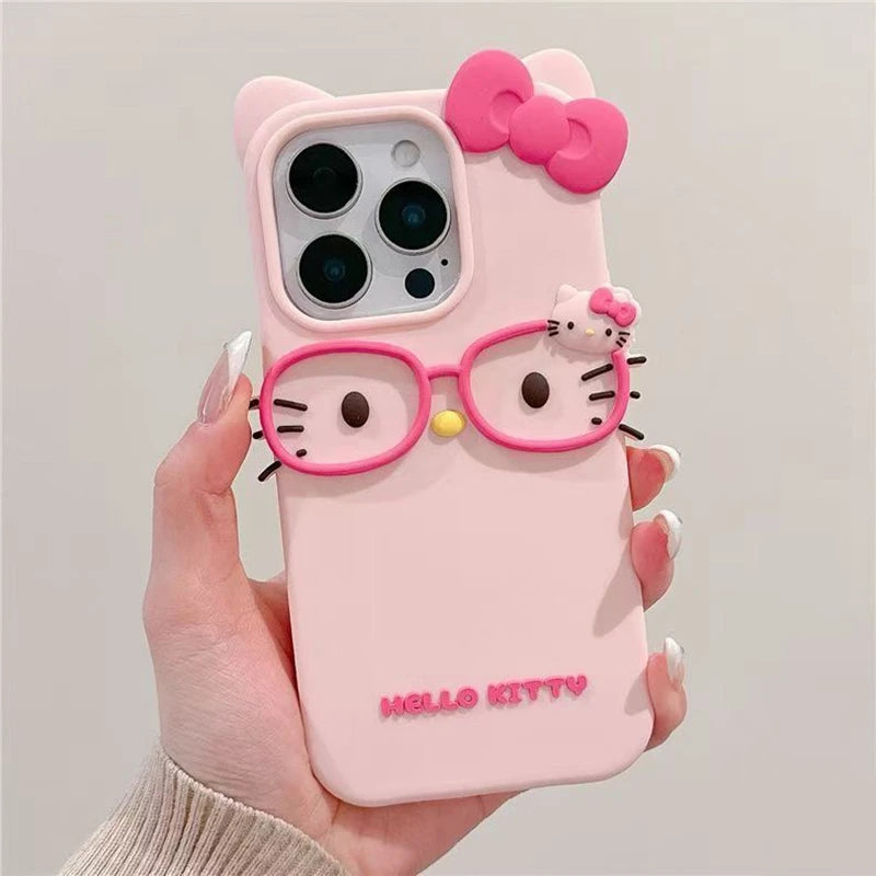 3D Cat Design Silicone Phone Case for iPhone 11 to 17 Pro Max, Including Mini and Plus Models