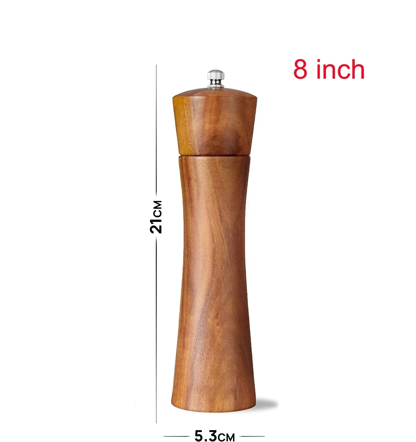 Acacia Wood Salt and Pepper Grinder Set with Adjustable Ceramic Mechanism for Culinary Use
