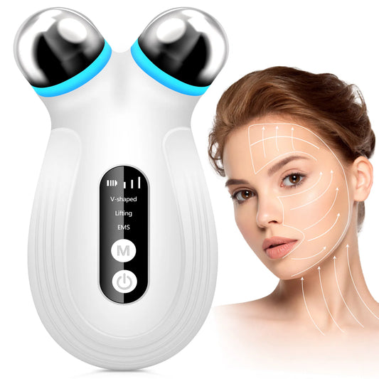 Rejuvenate Your Skin: Microcurrent Facial Device for Anti-Aging & Enhanced Skincare Absorption - White