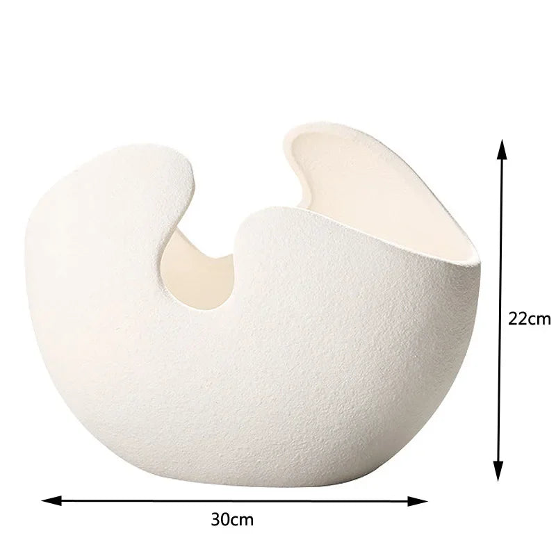Contemporary White Ceramic Eggshell Vase - Elegant Flower Pot for Home Decor and Gifting