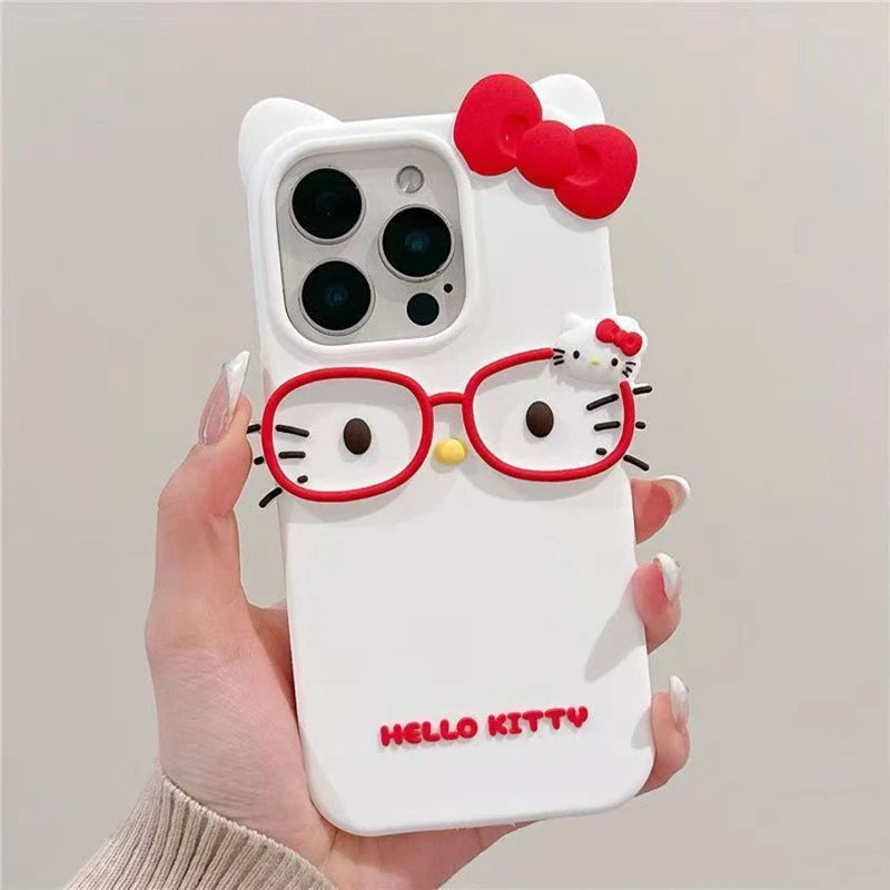 3D Cat Design Silicone Phone Case for iPhone 11 to 17 Pro Max, Including Mini and Plus Models