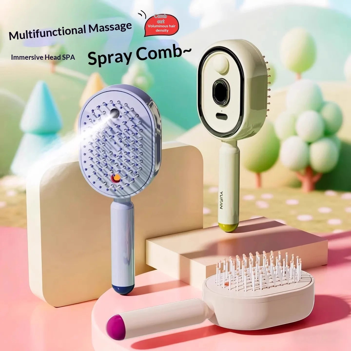 Electric Airbag Massage Comb with Essential Oil Atomization - Anti-Static Hair Brush for Enhanced Styling and Care