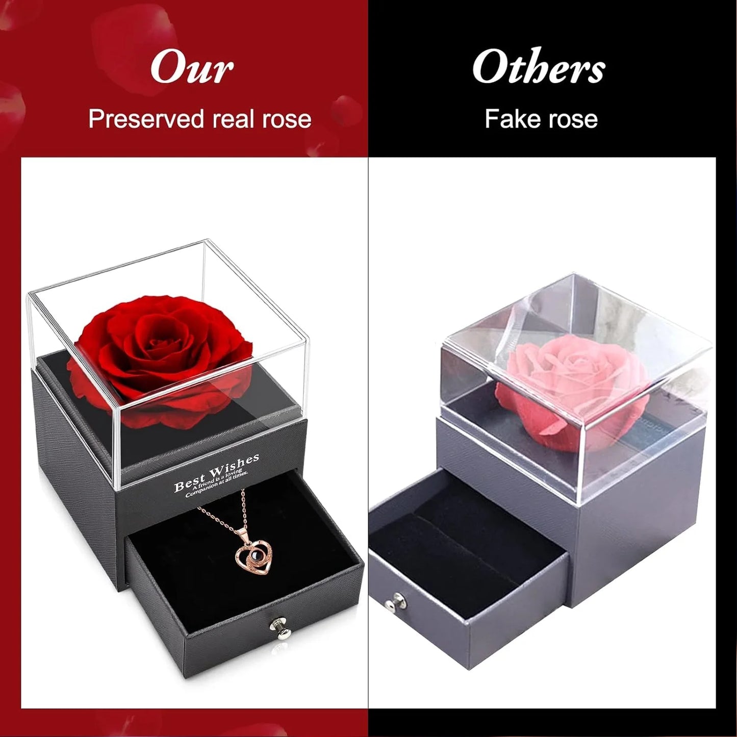 Eternal Love Red Rose Necklace - A Timeless Gift for Her