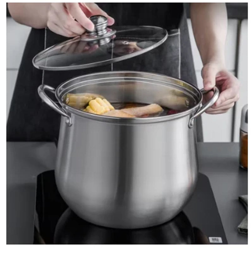 Large Heavy-Duty Stainless Steel Stock Pot for Soups, Stews, and Boiling - Durable and Easy to Clean Kitchen Essential