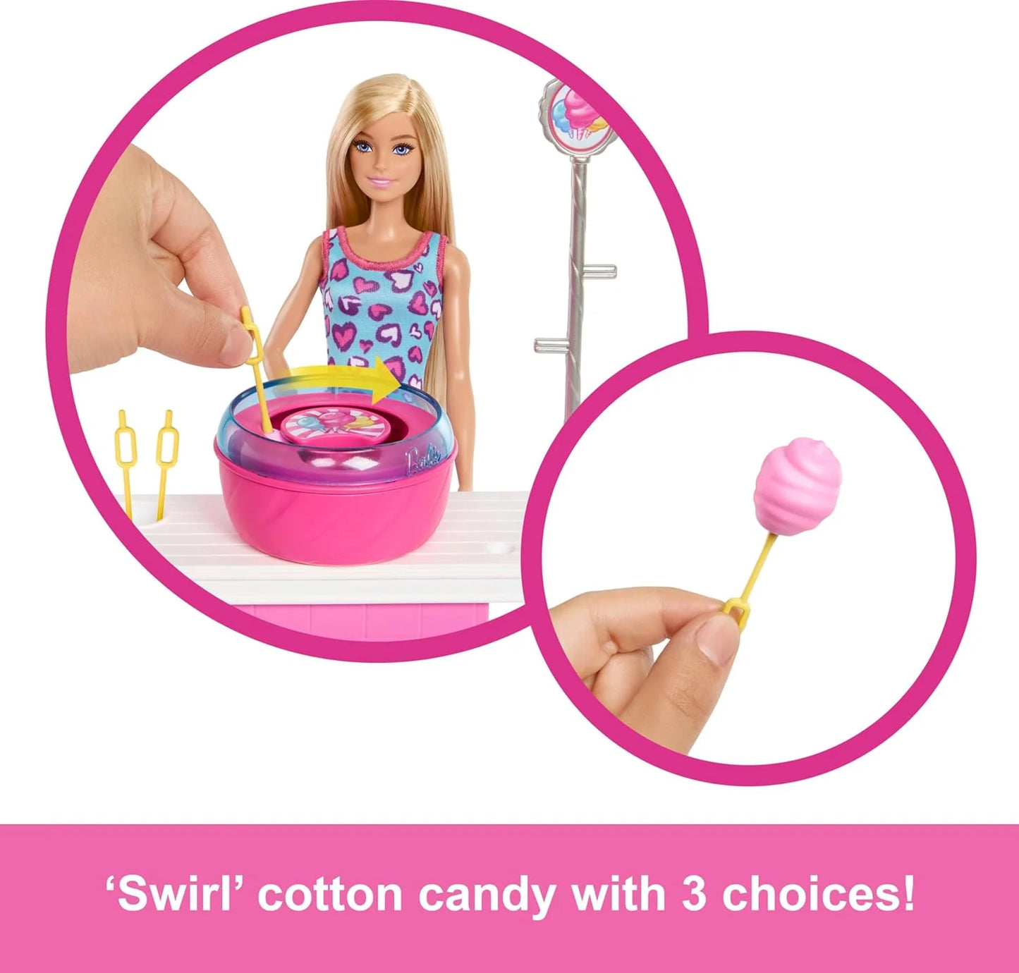 Beach Detectives Malibu Doll and Cotton Candy Game Booth Playset with 20 Accessories Including Prizes