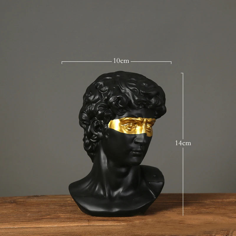 Modern Abstract David Head Bust Sculpture - Elegant European Home Decor Resin Statue for Artistic Touch