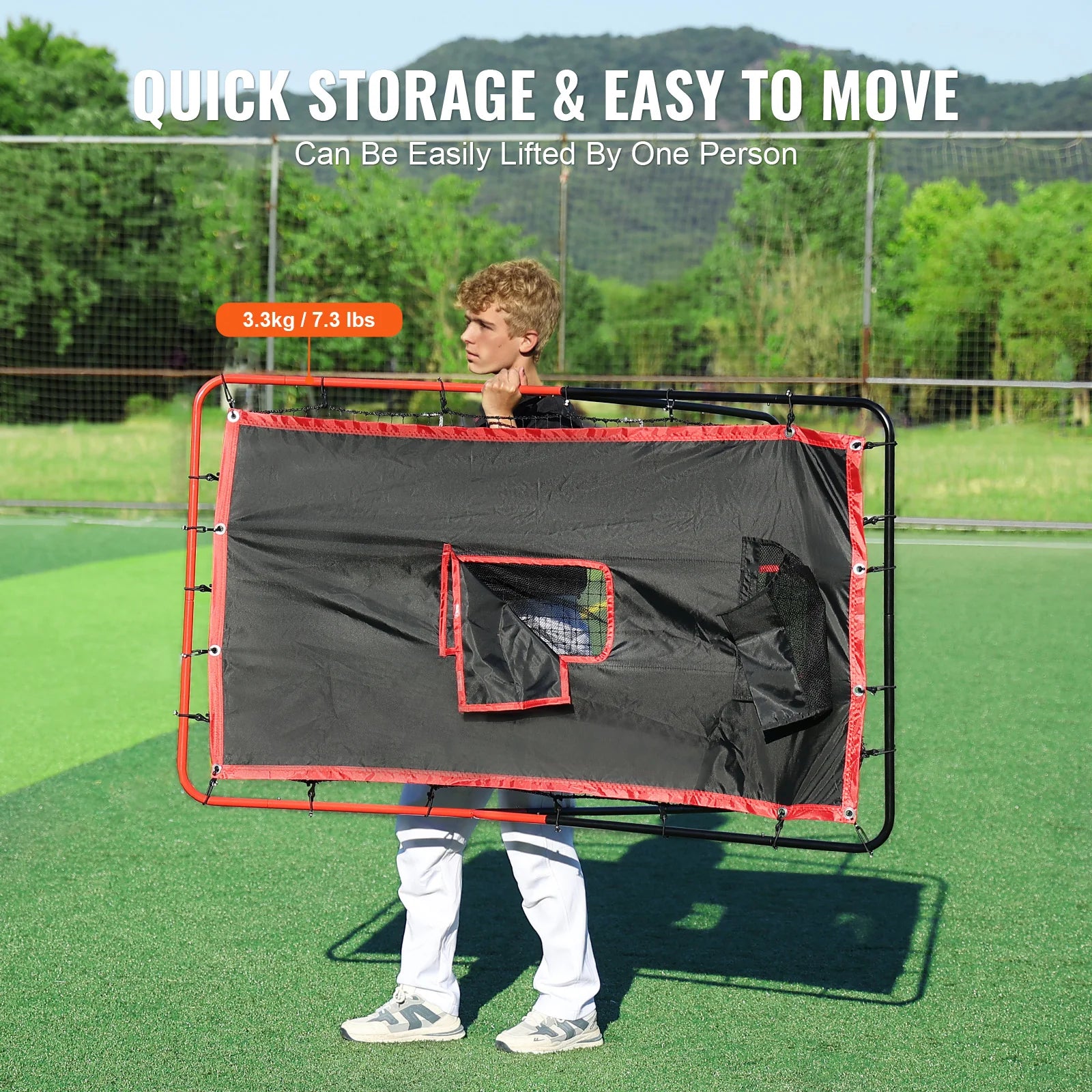 Ultimate Dual-Sided Baseball & Softball Rebounder Net - 3.5 x 4.5 Ft Pitch Trainer for Perfecting Your Skills!