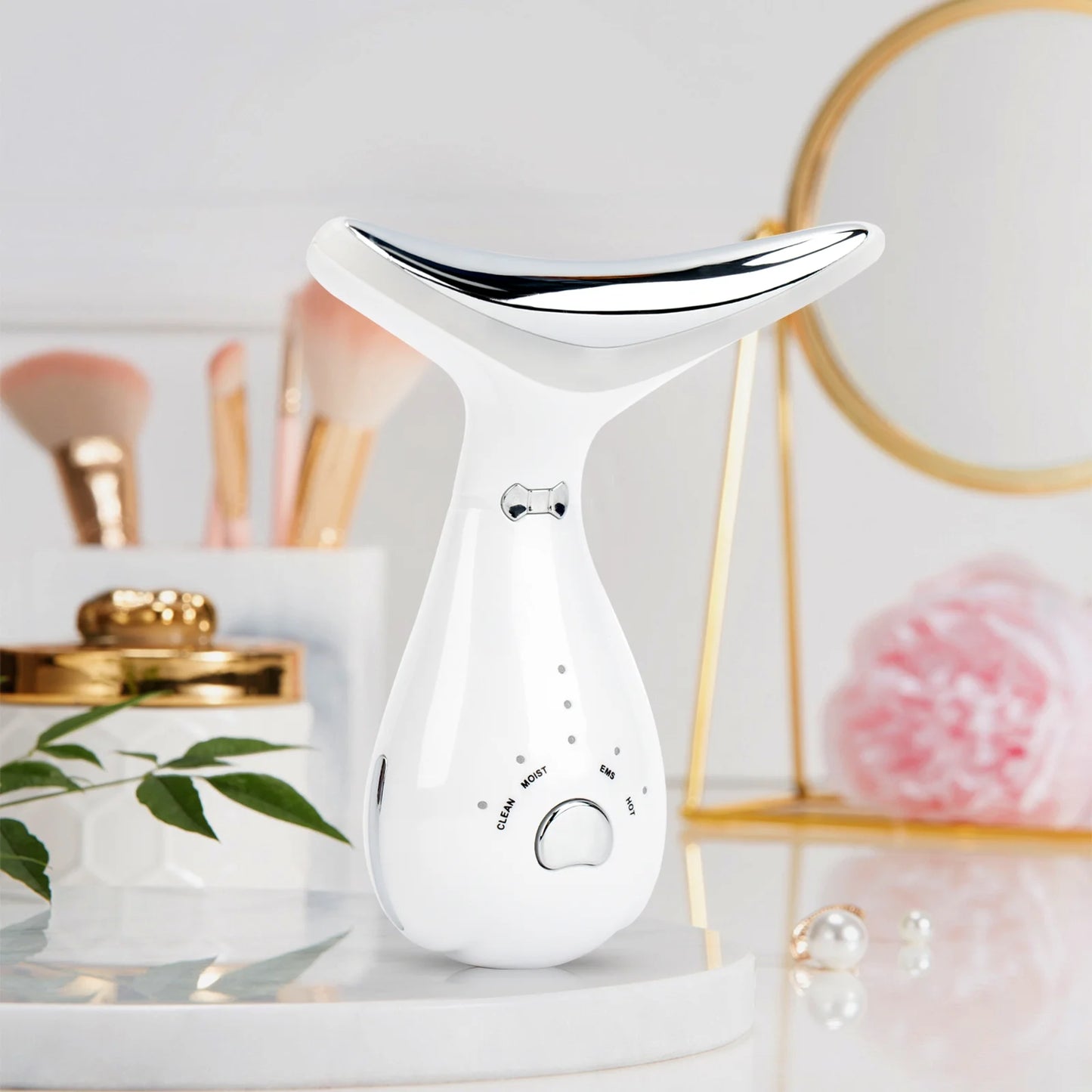 3-in-1 Portable Neck and Face Beauty Device for Advanced Skin Care: Facial Massager with Sculpting, Vibration, Thermal, and Microcurrent Treatments