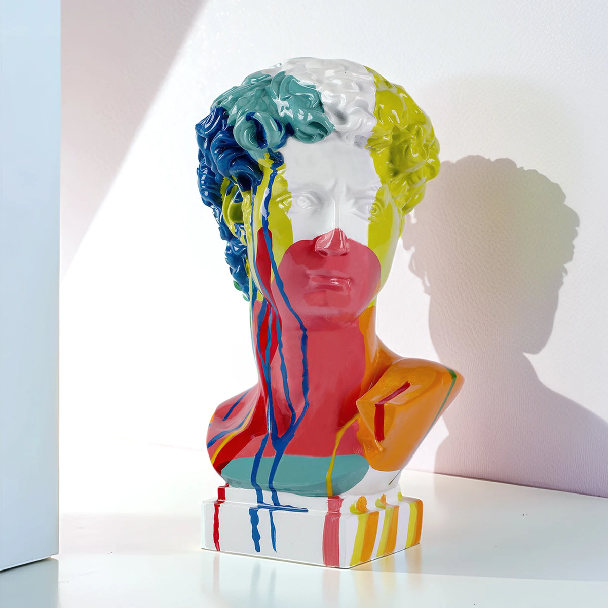 Modern Abstract David Head Bust Sculpture - Elegant European Home Decor Resin Statue for Artistic Touch