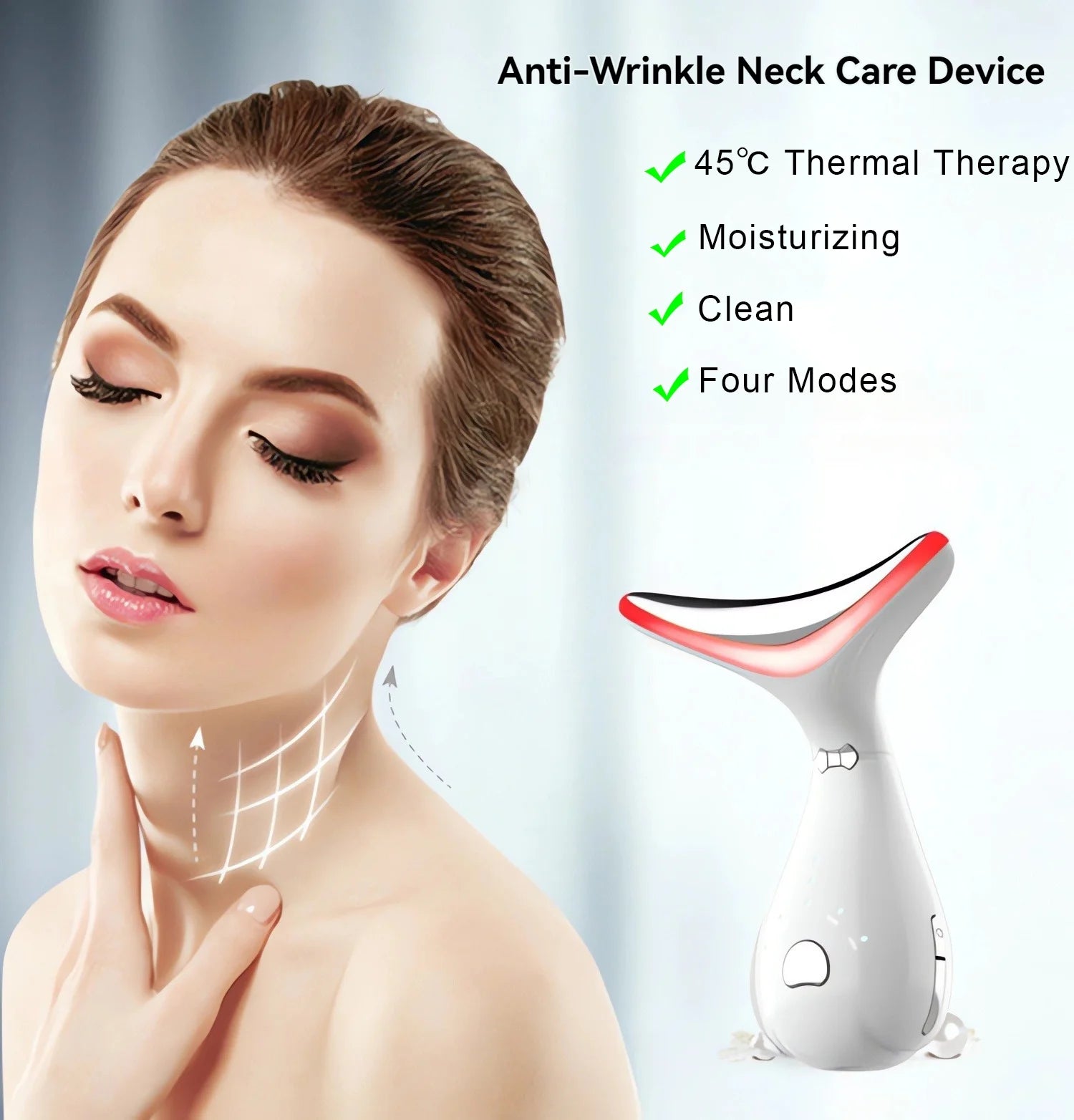 3-in-1 Portable Neck and Face Beauty Device for Advanced Skin Care: Facial Massager with Sculpting, Vibration, Thermal, and Microcurrent Treatments