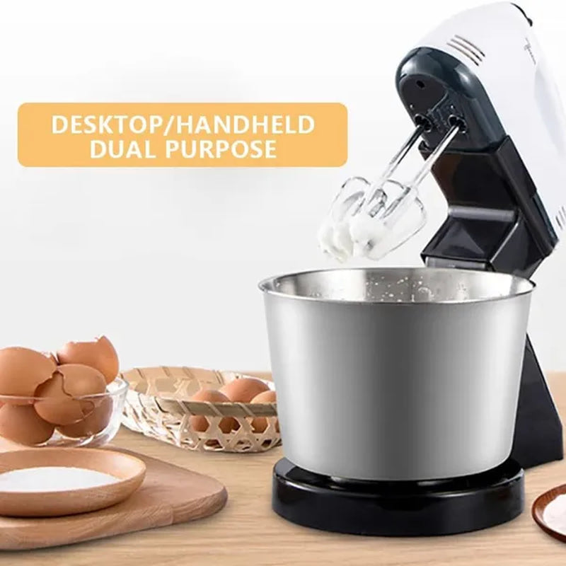Automatic Electric Hand Mixer with Stand and Bowl - Multifunctional Kitchen Appliance for Dough Kneading, Egg Beating, and Culinary Preparation