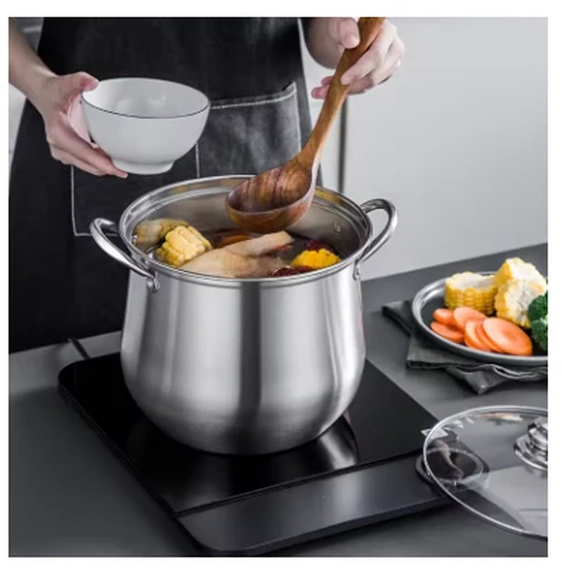 Large Heavy-Duty Stainless Steel Stock Pot for Soups, Stews, and Boiling - Durable and Easy to Clean Kitchen Essential