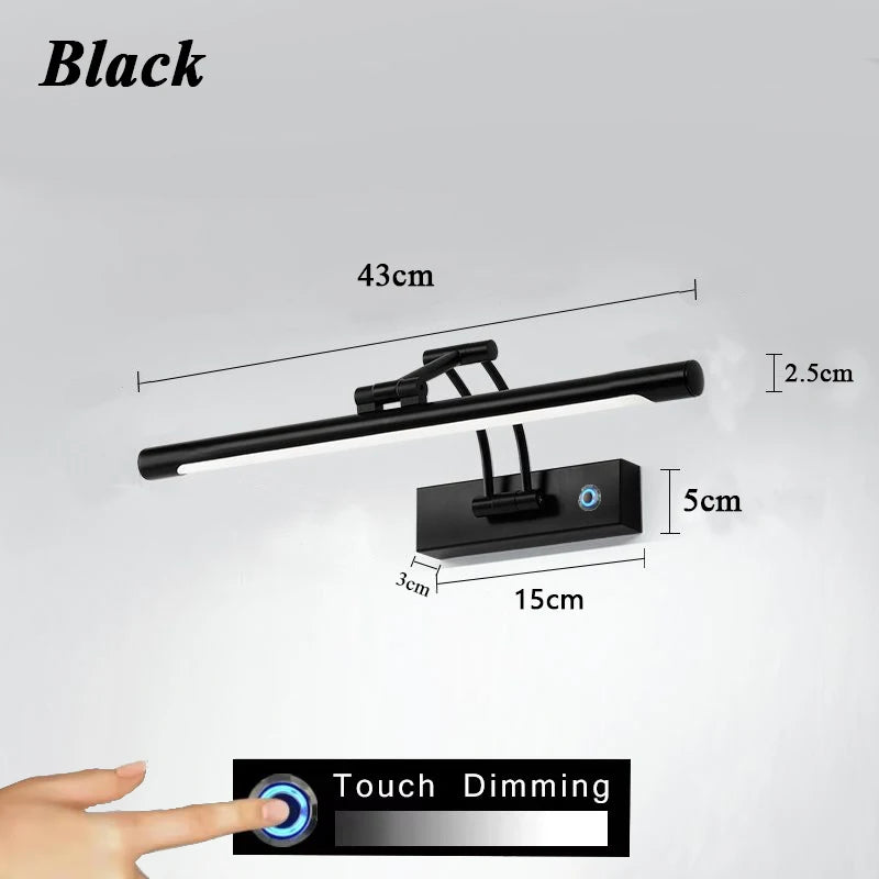QUASHION LED Metal Foldable Bathroom Mirror Wall Lamp - Modern Nordic Sconce Lighting Fixture for Dressing Tables
