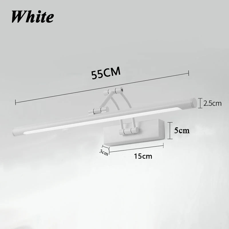 QUASHION LED Metal Foldable Bathroom Mirror Wall Lamp - Modern Nordic Sconce Lighting Fixture for Dressing Tables