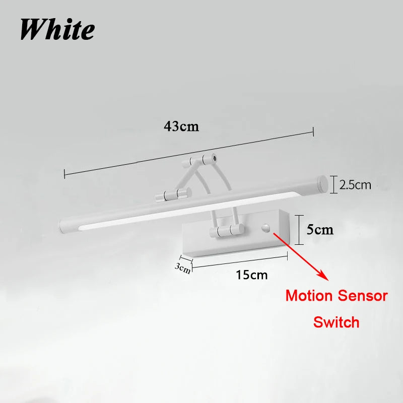 QUASHION LED Metal Foldable Bathroom Mirror Wall Lamp - Modern Nordic Sconce Lighting Fixture for Dressing Tables
