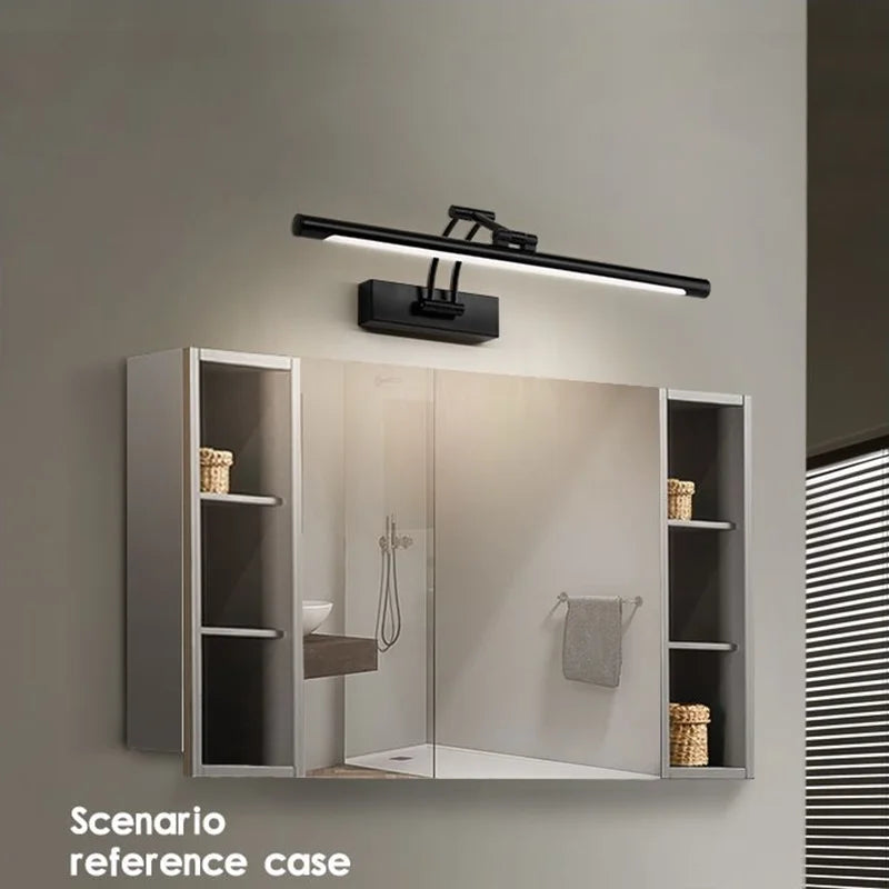 QUASHION LED Metal Foldable Bathroom Mirror Wall Lamp - Modern Nordic Sconce Lighting Fixture for Dressing Tables