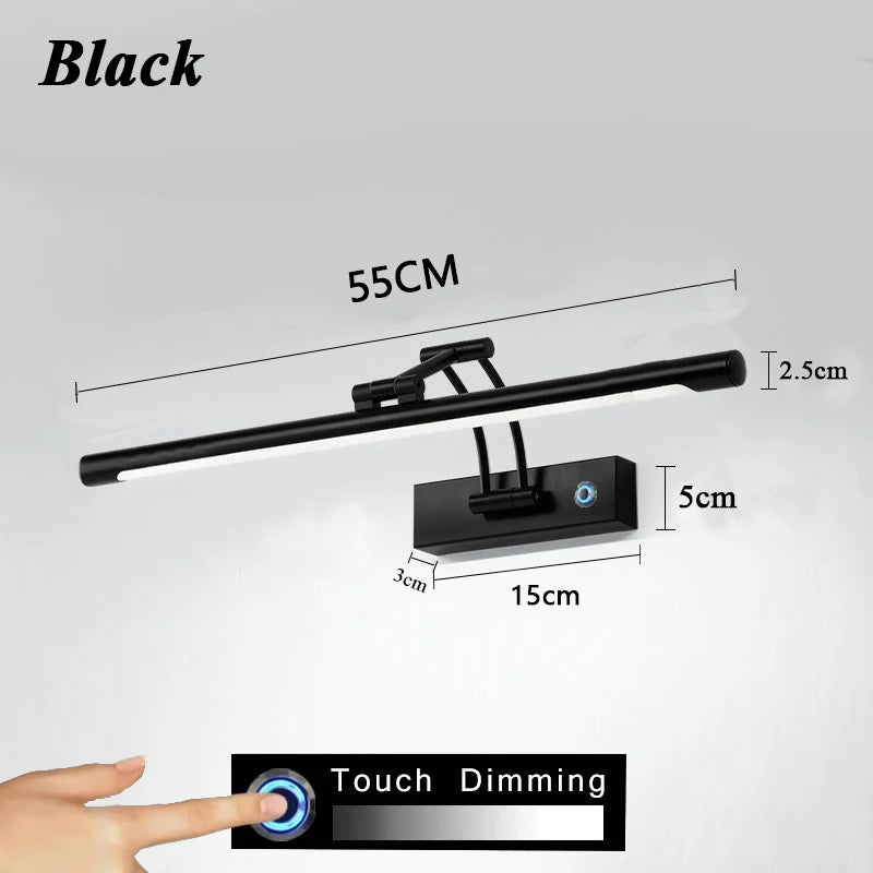 QUASHION LED Metal Foldable Bathroom Mirror Wall Lamp - Modern Nordic Sconce Lighting Fixture for Dressing Tables