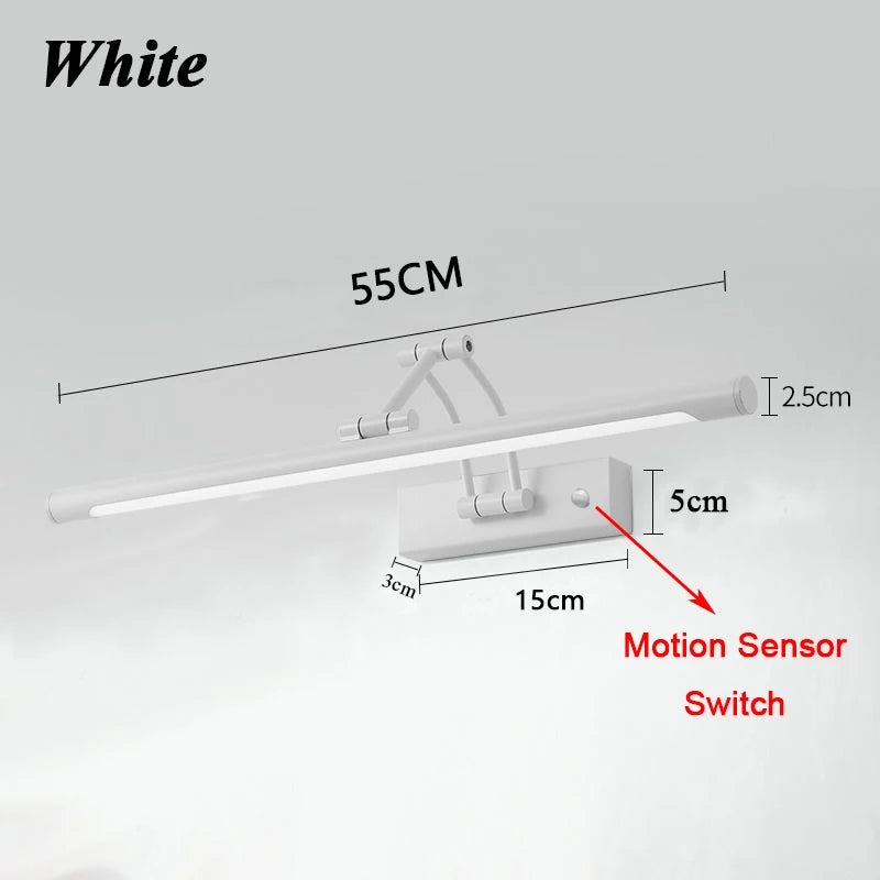 QUASHION LED Metal Foldable Bathroom Mirror Wall Lamp - Modern Nordic Sconce Lighting Fixture for Dressing Tables