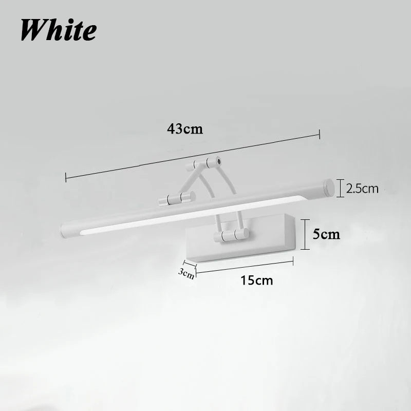 QUASHION LED Metal Foldable Bathroom Mirror Wall Lamp - Modern Nordic Sconce Lighting Fixture for Dressing Tables