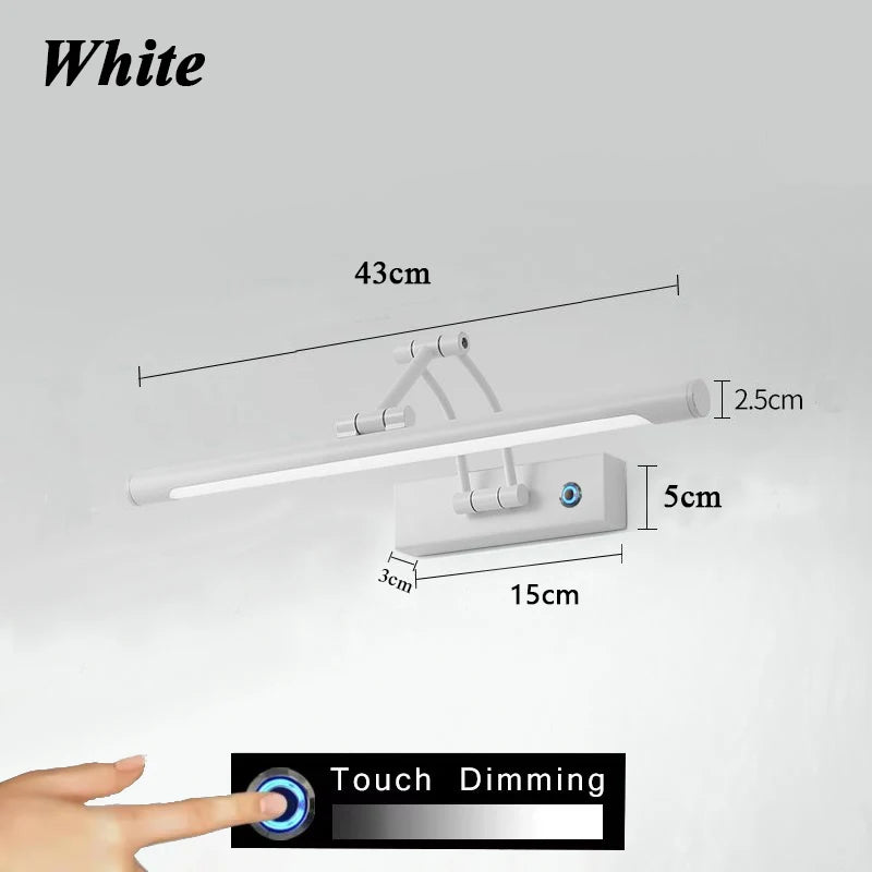 QUASHION LED Metal Foldable Bathroom Mirror Wall Lamp - Modern Nordic Sconce Lighting Fixture for Dressing Tables
