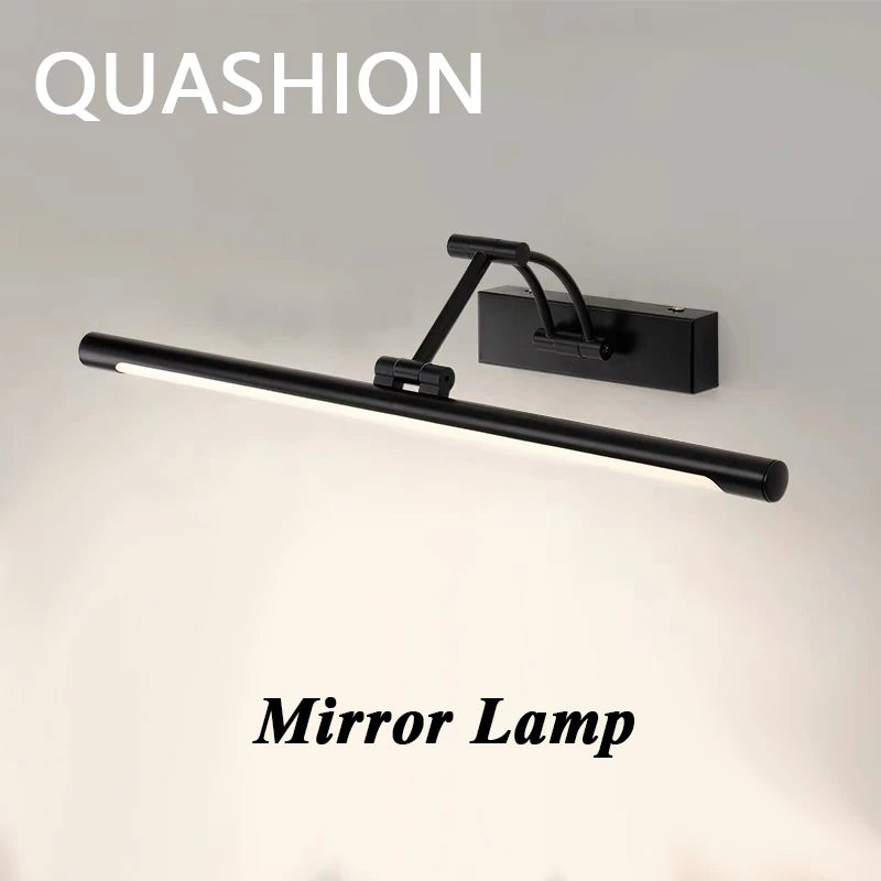 QUASHION LED Metal Foldable Bathroom Mirror Wall Lamp - Modern Nordic Sconce Lighting Fixture for Dressing Tables