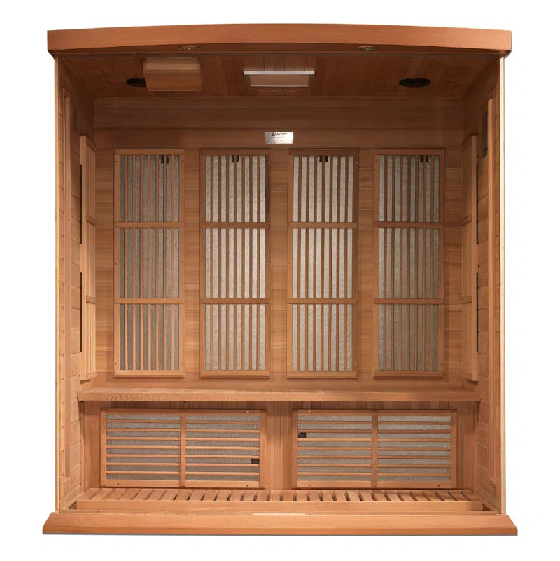 4-Person Indoor FAR Infrared Sauna with Bluetooth Compatibility in Cedar Wood