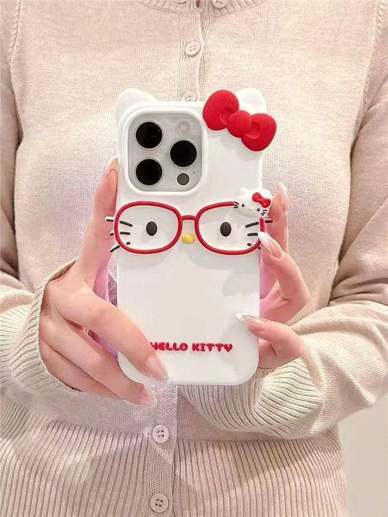 3D Cat Design Silicone Phone Case for iPhone 11 to 17 Pro Max, Including Mini and Plus Models