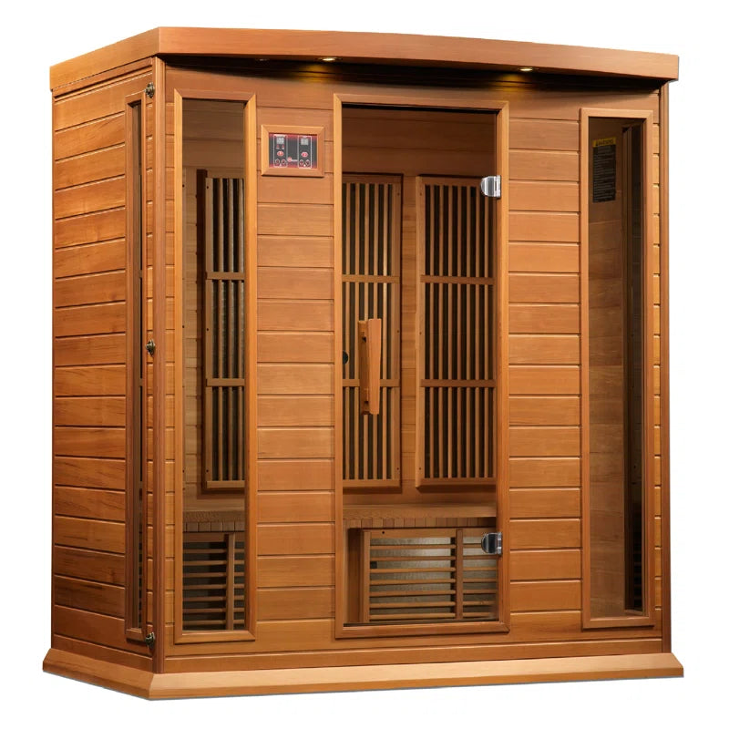 4-Person Indoor FAR Infrared Sauna with Bluetooth Compatibility in Cedar Wood