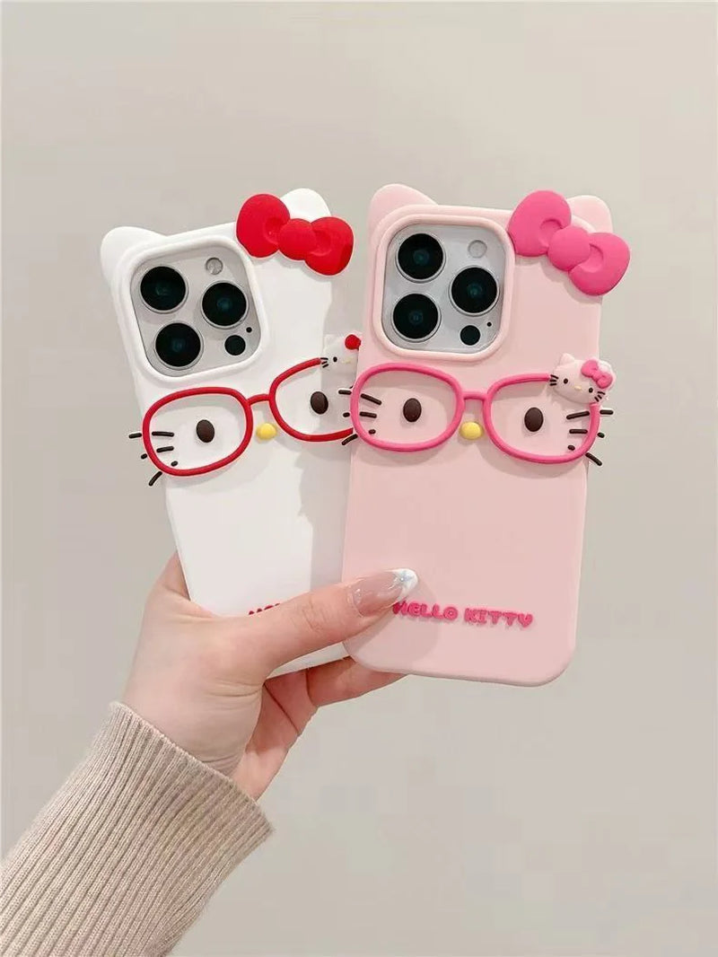 3D Cat Design Silicone Phone Case for iPhone 11 to 17 Pro Max, Including Mini and Plus Models