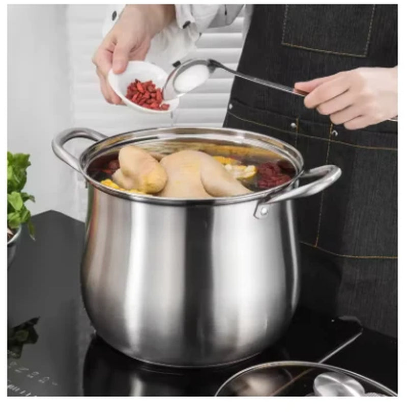 Large Heavy-Duty Stainless Steel Stock Pot for Soups, Stews, and Boiling - Durable and Easy to Clean Kitchen Essential