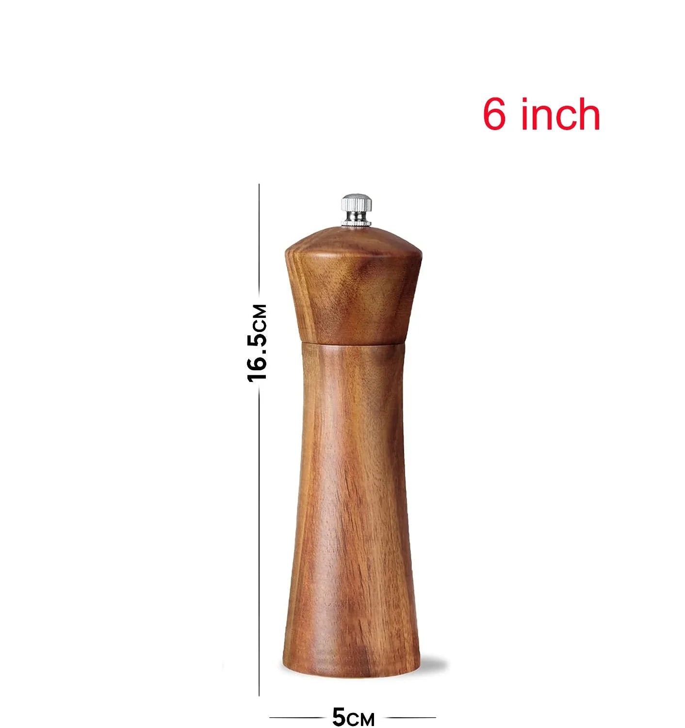Acacia Wood Salt and Pepper Grinder Set with Adjustable Ceramic Mechanism for Culinary Use