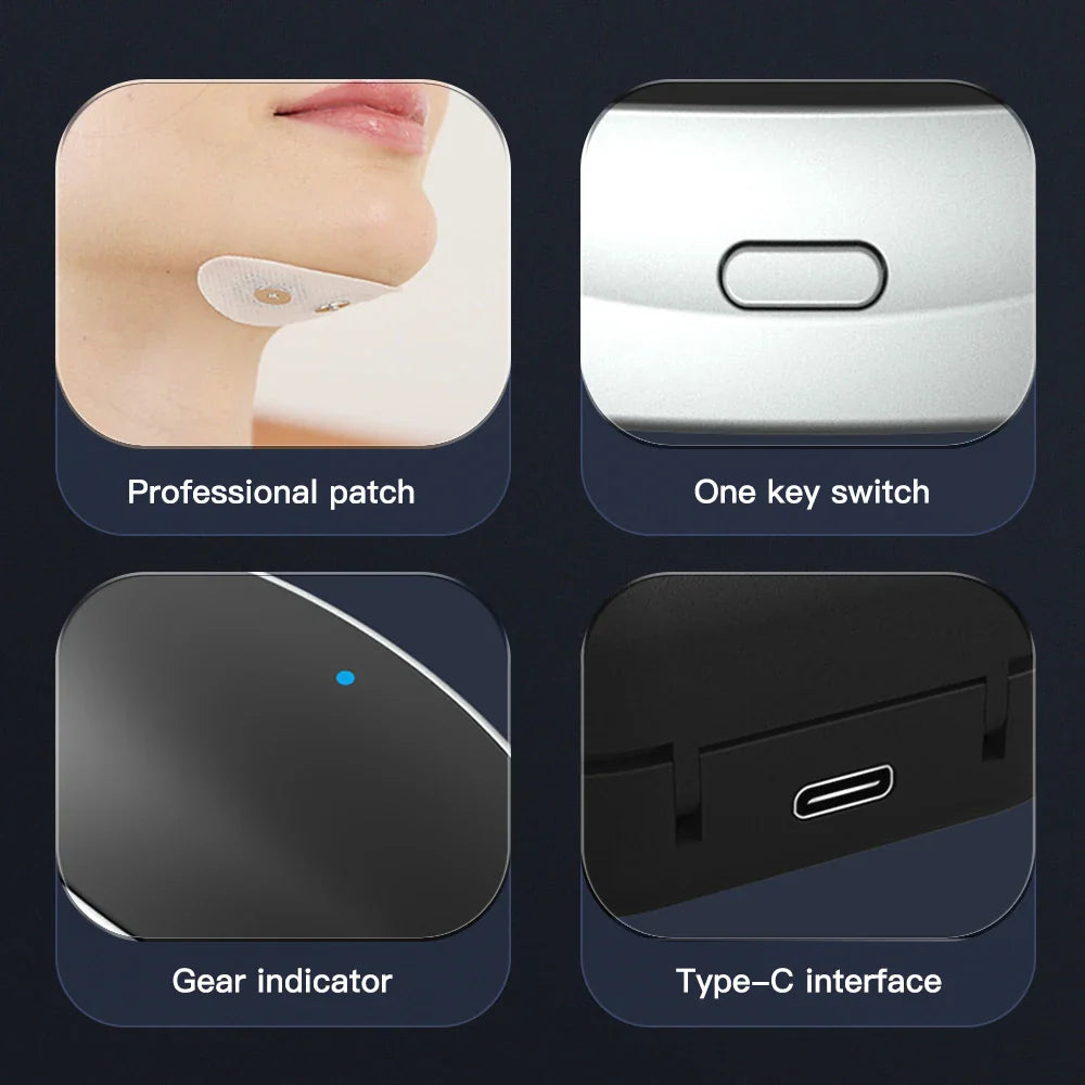 Transform Your Jawline: V-Face Electric Double Chin Device with 8 Modes & 15 Adjustable Intensities for Ultimate Contouring - H092