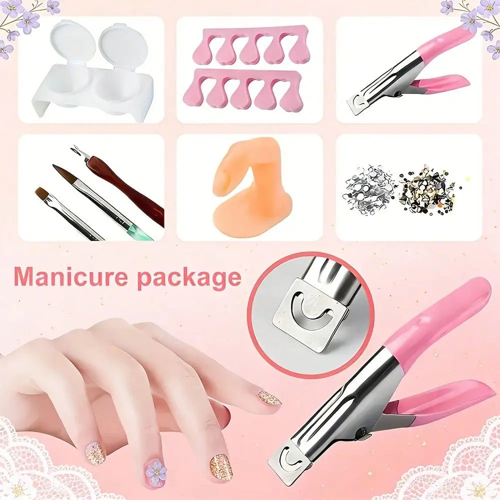 Professional 23-Piece Acrylic Nail Kit for Beginners – Includes 12 Acrylic Powder Shades, Nail Extension Tools, and Various Manicure Instruments