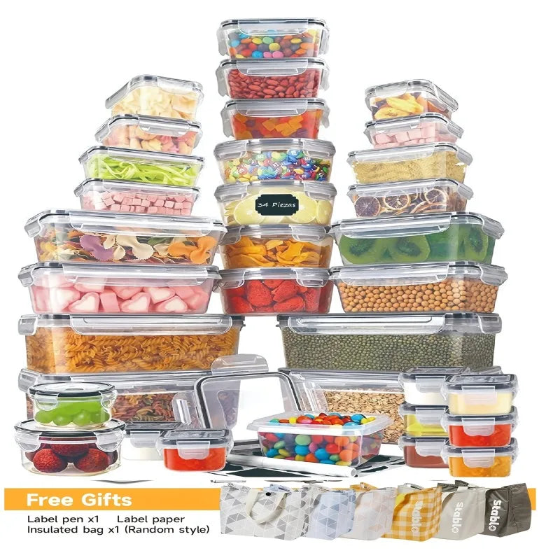 48-Piece BPA-Free Food Storage Set: 24 Airtight Containers with Lids and Labels for Kitchen, Pantry, and Travel Organization