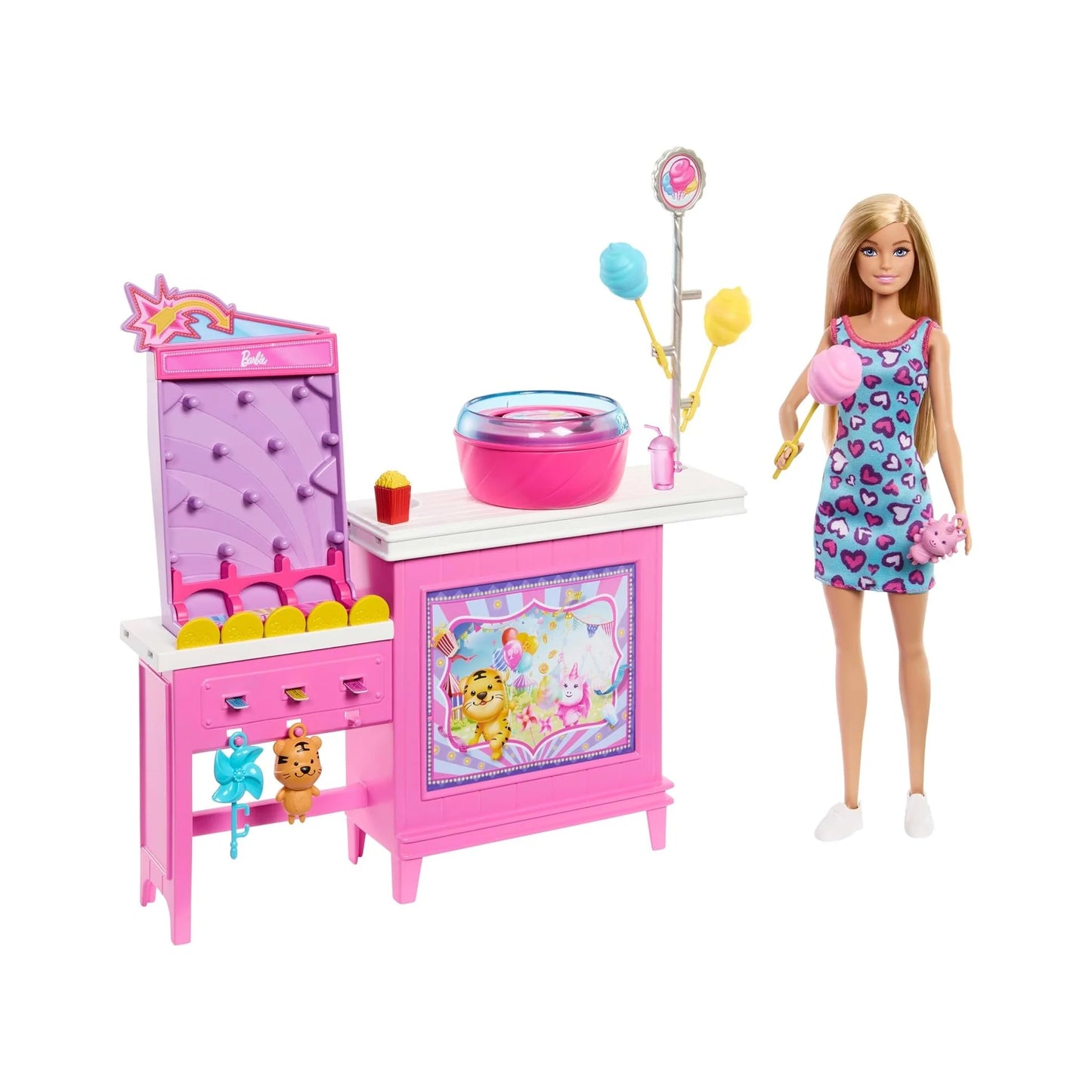Beach Detectives Malibu Doll and Cotton Candy Game Booth Playset with 20 Accessories Including Prizes