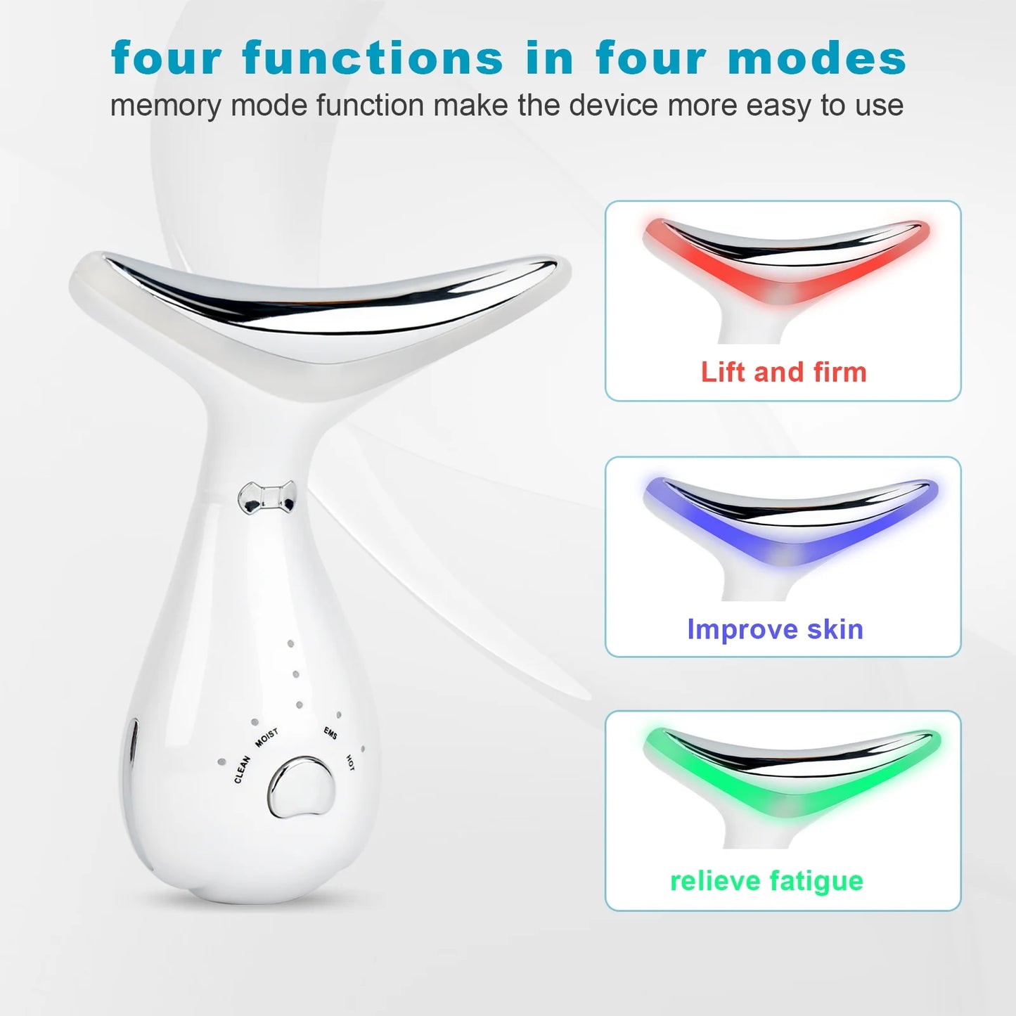 3-in-1 Portable Neck and Face Beauty Device for Advanced Skin Care: Facial Massager with Sculpting, Vibration, Thermal, and Microcurrent Treatments