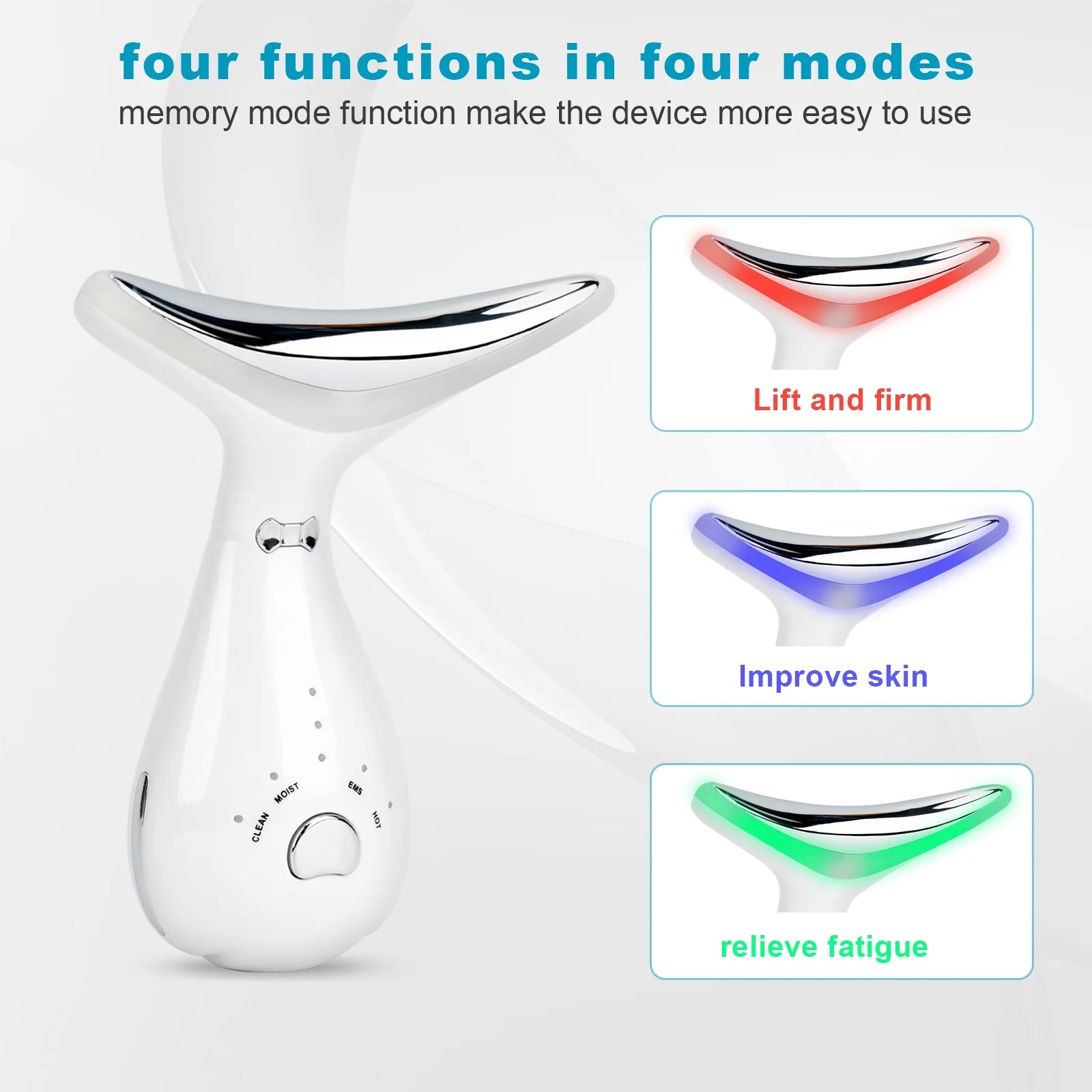 3-in-1 Portable Neck and Face Beauty Device for Advanced Skin Care: Facial Massager with Sculpting, Vibration, Thermal, and Microcurrent Treatments