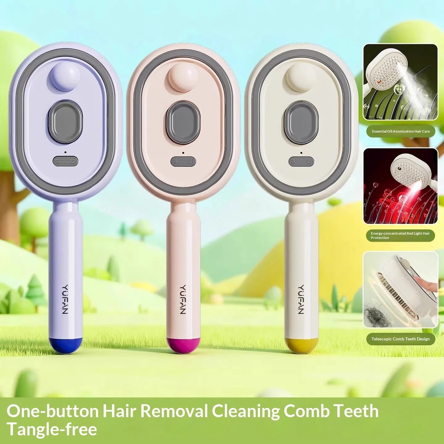 Electric Airbag Massage Comb with Essential Oil Atomization - Anti-Static Hair Brush for Enhanced Styling and Care