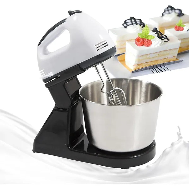 Automatic Electric Hand Mixer with Stand and Bowl - Multifunctional Kitchen Appliance for Dough Kneading, Egg Beating, and Culinary Preparation