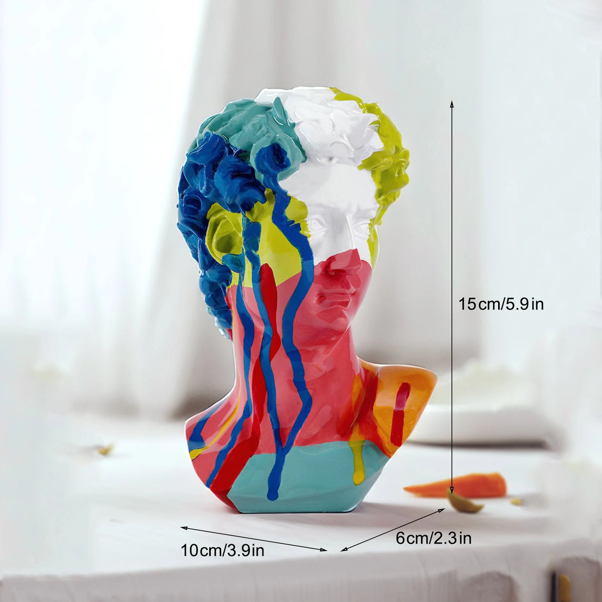 Modern Abstract David Head Bust Sculpture - Elegant European Home Decor Resin Statue for Artistic Touch
