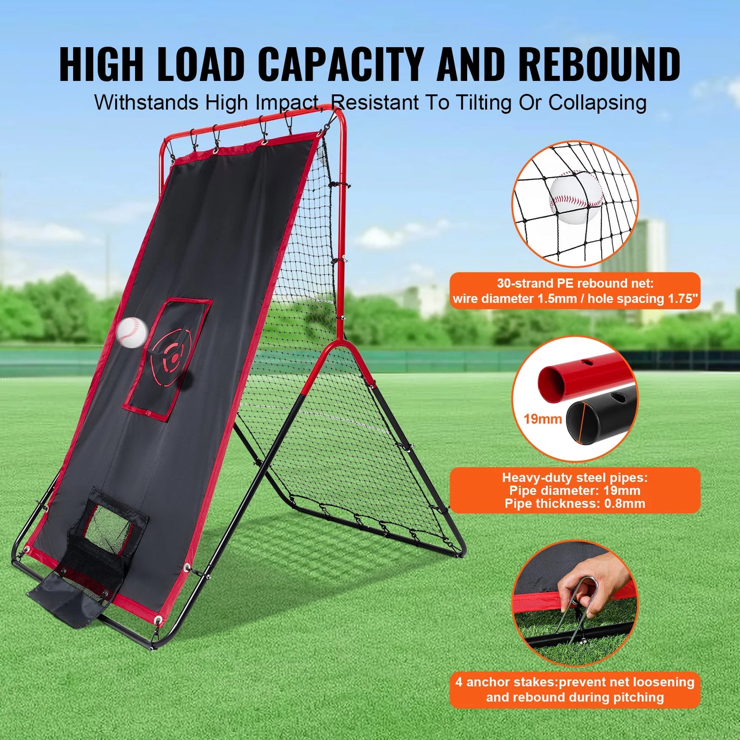 Ultimate Dual-Sided Baseball & Softball Rebounder Net - 3.5 x 4.5 Ft Pitch Trainer for Perfecting Your Skills!