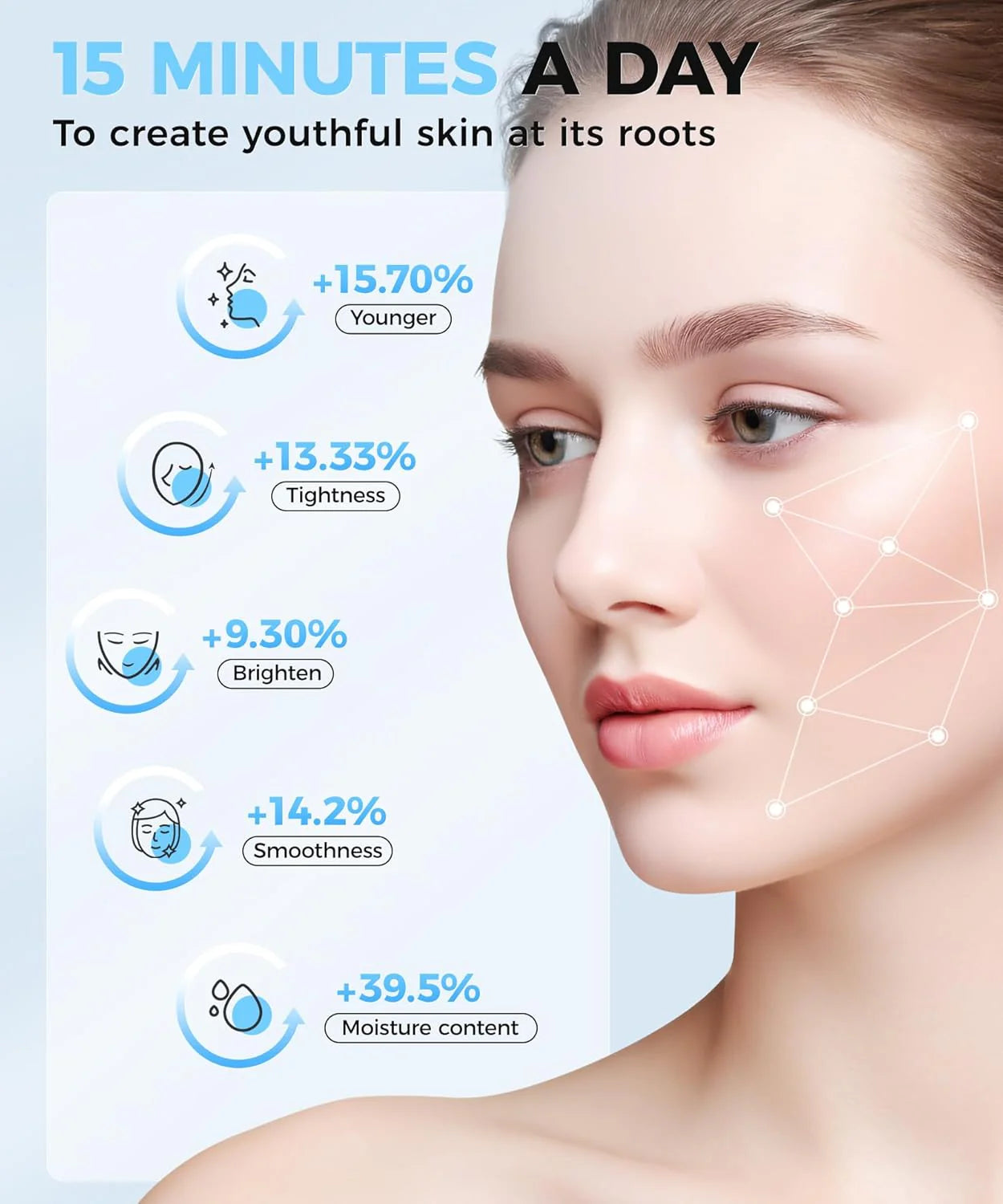 LED Facial Skin Care Mask with Red Light Therapy, 7-in-1 Color Options, 175 High-Density Light Beads, Black